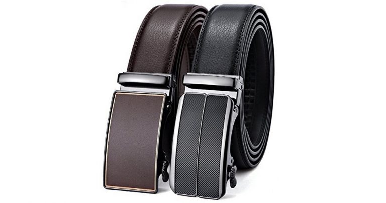 Bulliant Formal Leather Ratchet Belt Set For Men In Gift Box - Widest